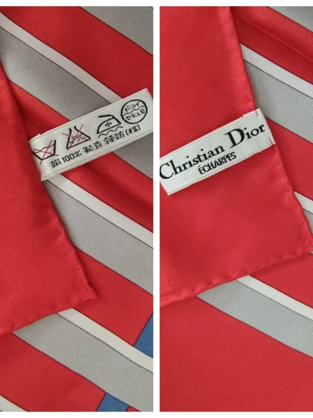 Dior silk striped large scarf EUC